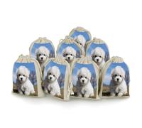 AQRJLPM Bichon Frise Dog Drawstring Pouches Reusable Burlap Soft Sachet Bag Multipurpose Cotton Small Jewelry Pouch for Party Wedding Storage Home Supplies (8 Pcs)
