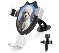 AQRJLPM Bichon Frise Dog Phone Holder Car Hands-Free Mount Holders for Dashboard Windshield Vent Metal Hook Clip Cell Phone Mount for All Smartphones & Car Models