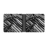 AQRJLPM Black And White Checkered Stripes Wallet with Money Clip Leather Bifold Wallet Slim Credit Card Holder Gift for Men