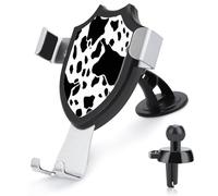 AQRJLPM Black and White Cow Print Phone Holder Car Hands-Free Mount Holders for Dashboard Windshield Vent Metal Hook Clip Cell Phone Mount for All Smartphones & Car Models