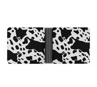 AQRJLPM Black And White Cow Print Wallet with Money Clip Leather Bifold Wallet Slim Credit Card Holder Gift for Men