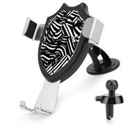 AQRJLPM Black and White Lines Phone Holder Car Hands-Free Mount Holders for Dashboard Windshield Vent Metal Hook Clip Cell Phone Mount for All Smartphones & Car Models