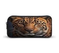 AQRJLPM Black & Brown Leopard Pencil Pouch Big Capacity Simple Marker Pouch Portable Aesthetic Zipper Pencil Case