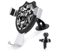 AQRJLPM Black Grey White Camo Phone Holder Car Hands-Free Mount Holders for Dashboard Windshield Vent Metal Hook Clip Cell Phone Mount for All Smartphones & Car Models
