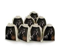 AQRJLPM Black Labrador Drawstring Pouches Reusable Burlap Soft Sachet Bag Multipurpose Cotton Small Jewelry Pouch for Party Wedding Storage Home Supplies (8 Pcs)