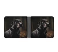 AQRJLPM Black Labrador Wallet with Money Clip Leather Bifold Wallet Slim Credit Card Holder Gift for Men
