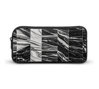 AQRJLPM Black Marble Pencil Pouch Big Capacity Simple Marker Pouch Portable Aesthetic Zipper Pencil Case