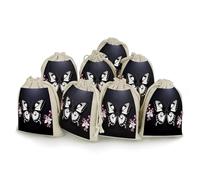 AQRJLPM Black White Butterfly Drawstring Pouches Reusable Burlap Soft Sachet Bag Multipurpose Cotton Small Jewelry Pouch for Party Wedding Storage Home Supplies (8 Pcs)