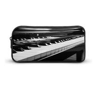 AQRJLPM Black White Piano Keyboard Pencil Pouch Big Capacity Simple Marker Pouch Portable Aesthetic Zipper Pencil Case