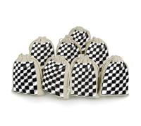 AQRJLPM Black White Race Checkered Flag Drawstring Pouches Reusable Burlap Soft Sachet Bag Multipurpose Cotton Small Jewelry Pouch for Party Wedding Storage Home Supplies (8 Pcs)