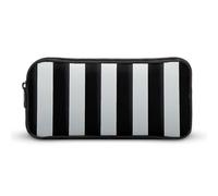 AQRJLPM Black White Stripes Pencil Pouch Big Capacity Simple Marker Pouch Portable Aesthetic Zipper Pencil Case