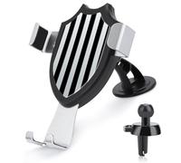 AQRJLPM Black White Stripes Phone Holder Car Hands-Free Mount Holders for Dashboard Windshield Vent Metal Hook Clip Cell Phone Mount for All Smartphones & Car Models