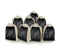 AQRJLPM Black World Map Drawstring Pouches Reusable Burlap Soft Sachet Bag Multipurpose Cotton Small Jewelry Pouch for Party Wedding Storage Home Supplies (8 Pcs)