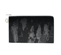 AQRJLPM Black World Map Wallet Canvas Slim Lightweight Wallets Durable Zippered Card Holder for Men Women