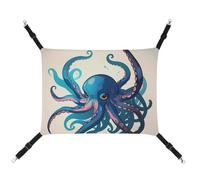 AQRJLPM Blue and Purple Octopus Pet Hammock with Adjustable Straps and Metal Hooks Hanging Bed Soft Breathable Sleeping Hammock for Cats,Puppy,Rabbits,Small Animals