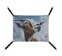 AQRJLPM Blue Goat Print Pet Hammock with Adjustable Straps and Metal Hooks Hanging Bed Soft Breathable Sleeping Hammock for Cats,Puppy,Rabbits,Small Animals