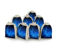 AQRJLPM Blue Musical Notes Drawstring Pouches Reusable Burlap Soft Sachet Bag Multipurpose Cotton Small Jewelry Pouch for Party Wedding Storage Home Supplies (8 Pcs)