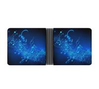 AQRJLPM Blue Musical Notes Wallet with Money Clip Leather Bifold Wallet Slim Credit Card Holder Gift for Men