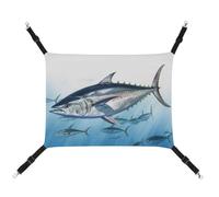 AQRJLPM Bluefin Tuna Thunnus Pet Hammock with Adjustable Straps and Metal Hooks Hanging Bed Soft Breathable Sleeping Hammock for Cats,Puppy,Rabbits,Small Animals
