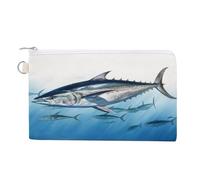 AQRJLPM Bluefin Tuna Thunnus Wallet Canvas Slim Lightweight Wallets Durable Zippered Card Holder for Men Women