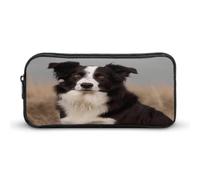AQRJLPM Border Collie Pencil Pouch Big Capacity Simple Marker Pouch Portable Aesthetic Zipper Pencil Case