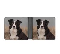 AQRJLPM Border Collie Wallet with Money Clip Leather Bifold Wallet Slim Credit Card Holder Gift for Men