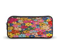 AQRJLPM Bright Flower Style Pencil Pouch Big Capacity Simple Marker Pouch Portable Aesthetic Zipper Pencil Case