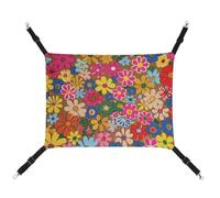 AQRJLPM Bright Flower Style Pet Hammock with Adjustable Straps and Metal Hooks Hanging Bed Soft Breathable Sleeping Hammock for Cats,Puppy,Rabbits,Small Animals