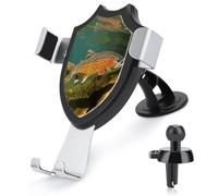 AQRJLPM Brook Trout Fly Fishing Phone Holder Car Hands-Free Mount Holders for Dashboard Windshield Vent Metal Hook Clip Cell Phone Mount for All Smartphones & Car Models