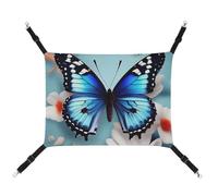 AQRJLPM Butterfly and Flowers Pet Hammock with Adjustable Straps and Metal Hooks Hanging Bed Soft Breathable Sleeping Hammock for Cats,Puppy,Rabbits,Small Animals