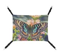 AQRJLPM Butterfly Pet Hammock with Adjustable Straps and Metal Hooks Hanging Bed Soft Breathable Sleeping Hammock for Cats,Puppy,Rabbits,Small Animals
