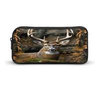 AQRJLPM Camouflage Deer Pencil Pouch Big Capacity Simple Marker Pouch Portable Aesthetic Zipper Pencil Case