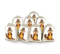 AQRJLPM Cartoon Animated Beaver Drawstring Pouches Reusable Burlap Soft Sachet Bag Multipurpose Cotton Small Jewelry Pouch for Party Wedding Storage Home Supplies (8 Pcs)