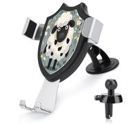 AQRJLPM Cartoon Black White Sheep Phone Holder Car Hands-Free Mount Holders for Dashboard Windshield Vent Metal Hook Clip Cell Phone Mount for All Smartphones & Car Models