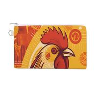 AQRJLPM Cartoon Chicken Wallet Canvas Slim Lightweight Wallets Durable Zippered Card Holder for Men Women