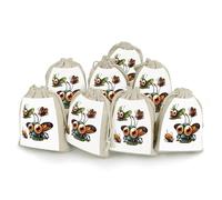 AQRJLPM Cartoon Insect Drawstring Pouches Reusable Burlap Soft Sachet Bag Multipurpose Cotton Small Jewelry Pouch for Party Wedding Storage Home Supplies (8 Pcs)