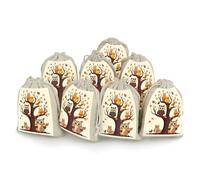 AQRJLPM Cartoon Owl on Tree Drawstring Pouches Reusable Burlap Soft Sachet Bag Multipurpose Cotton Small Jewelry Pouch for Party Wedding Storage Home Supplies (8 Pcs)