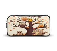 AQRJLPM Cartoon Owl on Tree Pencil Pouch Big Capacity Simple Marker Pouch Portable Aesthetic Zipper Pencil Case