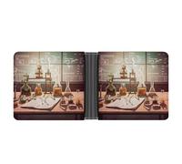 AQRJLPM Chemistry Lab Wallet with Money Clip Leather Bifold Wallet Slim Credit Card Holder Gift for Men