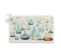 AQRJLPM Chemistry Print Wallet Canvas Slim Lightweight Wallets Durable Zippered Card Holder for Men Women