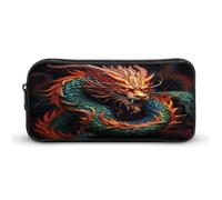 AQRJLPM Chinese Dragon Pencil Pouch Big Capacity Simple Marker Pouch Portable Aesthetic Zipper Pencil Case
