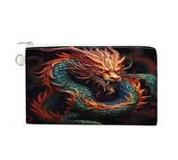 AQRJLPM Chinese Dragon Wallet Canvas Slim Lightweight Wallets Durable Zippered Card Holder for Men Women