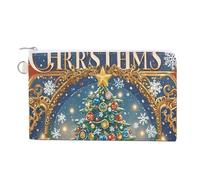 AQRJLPM Christmas Puzzles Wallet Canvas Slim Lightweight Wallets Durable Zippered Card Holder for Men Women