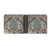 AQRJLPM Christmas Puzzles Wallet with Money Clip Leather Bifold Wallet Slim Credit Card Holder Gift for Men