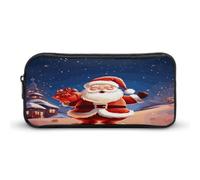 AQRJLPM Christmas Santa Claus Pencil Pouch Big Capacity Simple Marker Pouch Portable Aesthetic Zipper Pencil Case