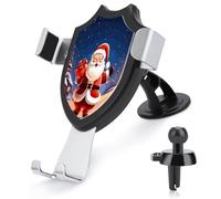 AQRJLPM Christmas Santa Claus Phone Holder Car Hands-Free Mount Holders for Dashboard Windshield Vent Metal Hook Clip Cell Phone Mount for All Smartphones & Car Models
