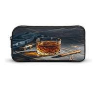 AQRJLPM Cigar & Whiskey Pencil Pouch Big Capacity Simple Marker Pouch Portable Aesthetic Zipper Pencil Case