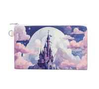 AQRJLPM Clouds over The Castle Wallet Canvas Slim Lightweight Wallets Durable Zippered Card Holder for Men Women