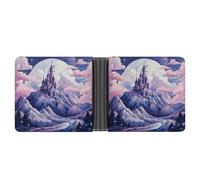 AQRJLPM Clouds over The Castle Wallet with Money Clip Leather Bifold Wallet Slim Credit Card Holder Gift for Men