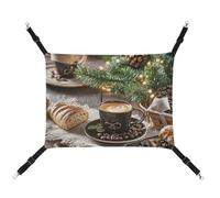 AQRJLPM Coffee Bread Pet Hammock with Adjustable Straps and Metal Hooks Hanging Bed Soft Breathable Sleeping Hammock for Cats,Puppy,Rabbits,Small Animals